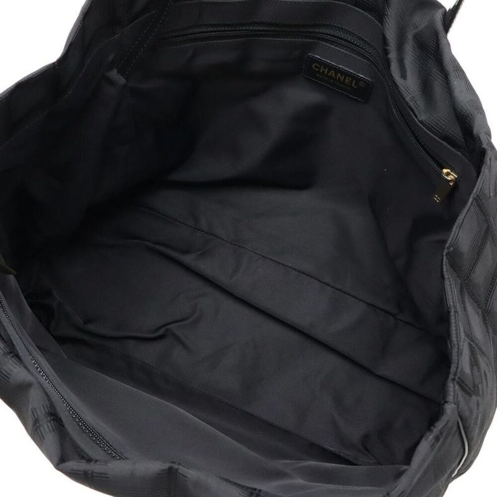 Pre Loved chanel Travel Line Tote Bag CC Logo Women black | black Shoulder Bags - Picture 5 of 7